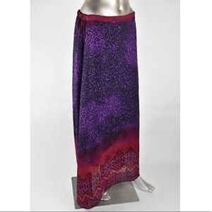 Bohemian Colorful Stretch Waist Sheer Maxi Skirt